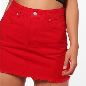 NWT STUNNING RED DENIM SKIRT